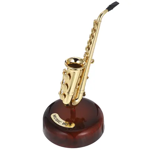 Saxophone Music Box Toys Housewarming Instrument Decoration Plastic Desktop Child Decorative Musical Adornment Simple