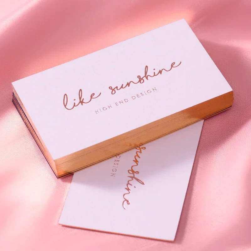 100PCS Customized Business Card High Grade Gold Foil Card Double-sided Printing 90X54MM