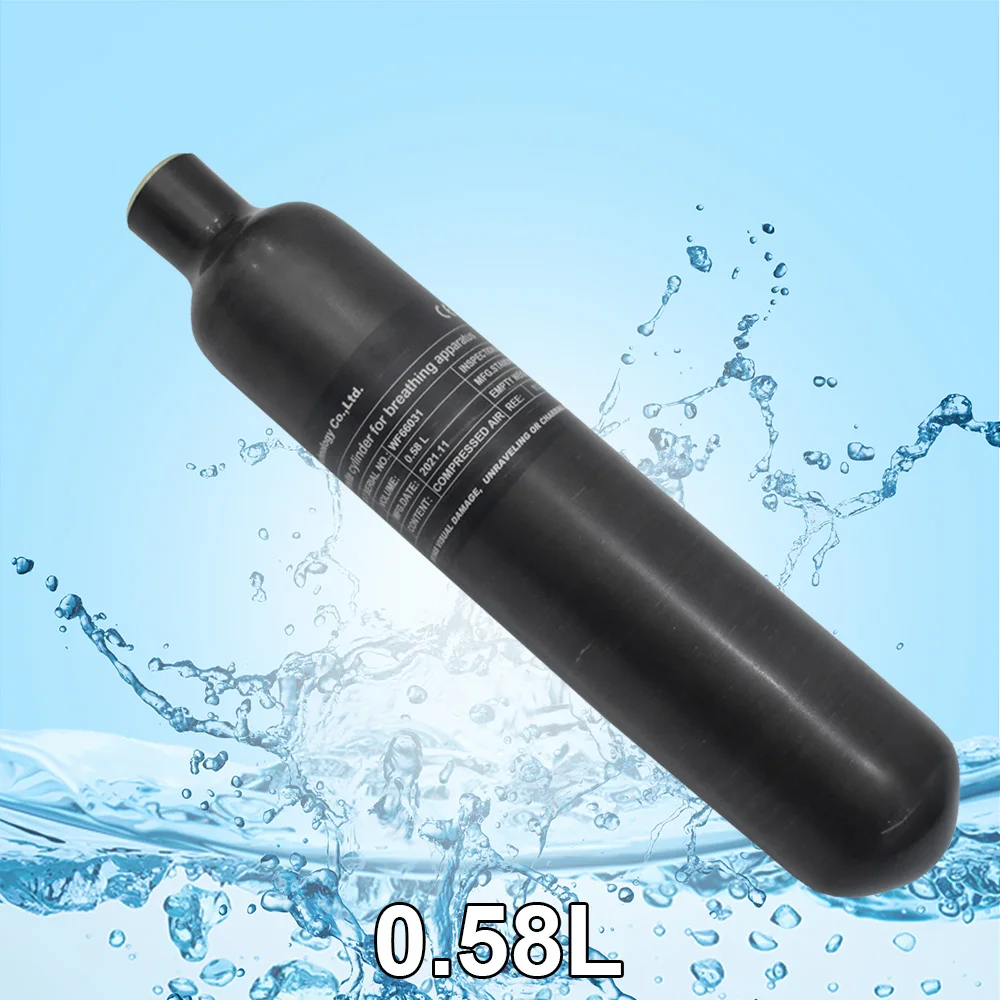 TUXING 300Bar 4500Psi 0.58L 580cc Air Carbon Fiber Cylinder High Pressure Tank HPA Bottle M18*1.5