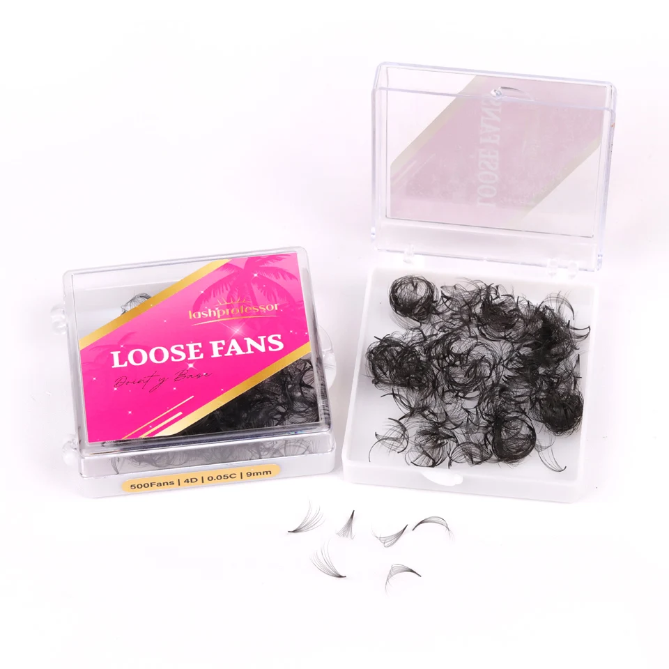 Lashprofessor 100/300/500 Loose Fans Slim Narrow Sharp Stem Premade Volume Lash Loose Fans Promade Thin Pointy Base Fanned Lash