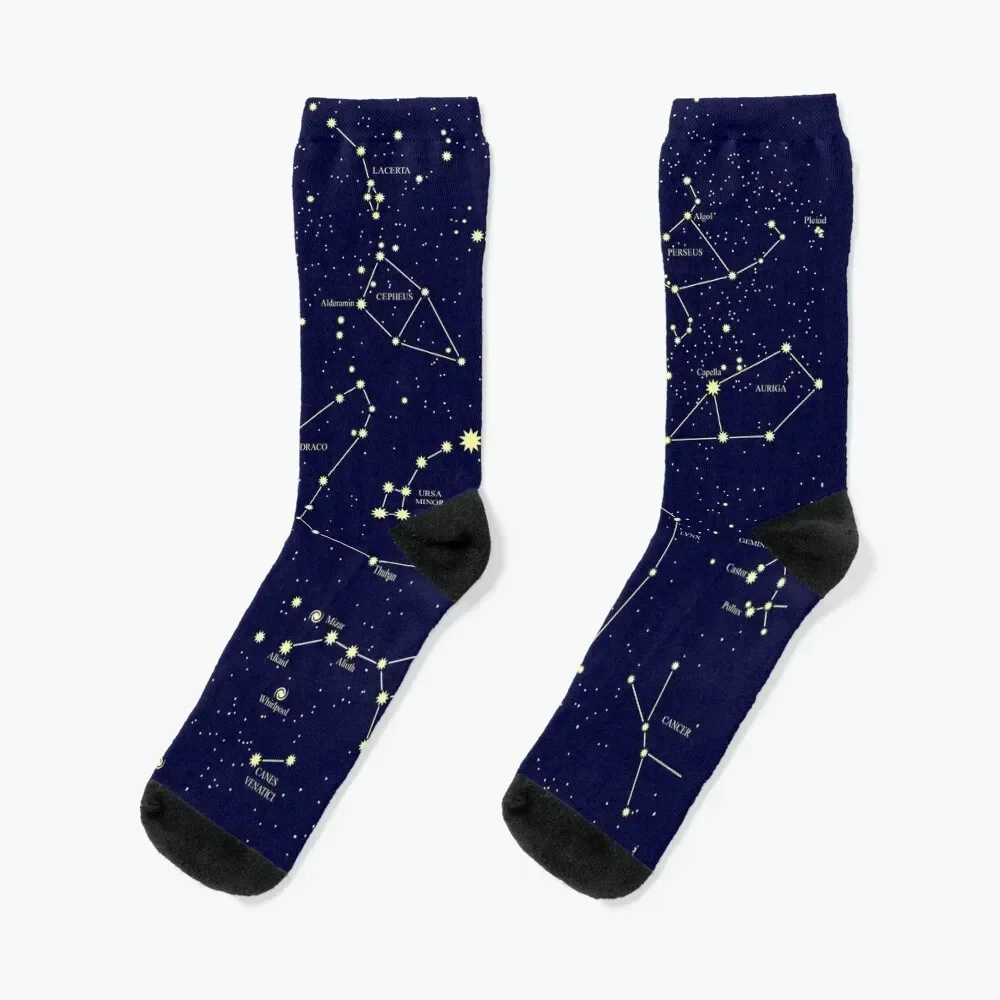 Constellation Astronomy Star Map Night Sky Socks Heating sock cool Non-slip Designer Man Socks Women's