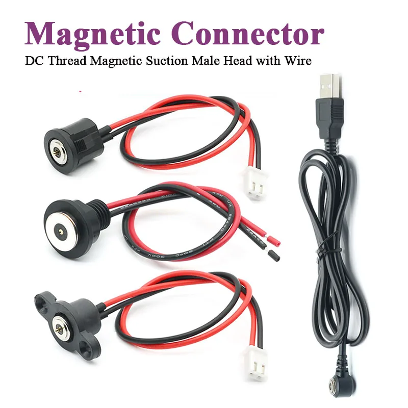 Waterproof 10-15A Magnetic Connector Power Charging Cable USB Magnetic Suction Contact Male and Female Threaded Plug Terminal