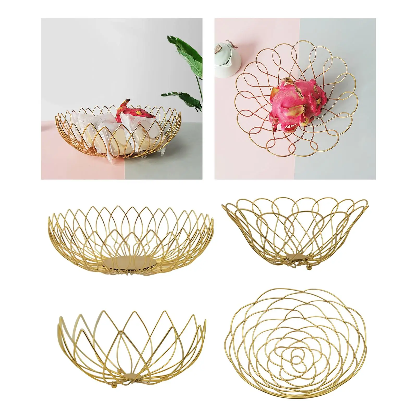 Minimalist Fruit Basket for Home Decorative Bread Snack Candy Wire Basket