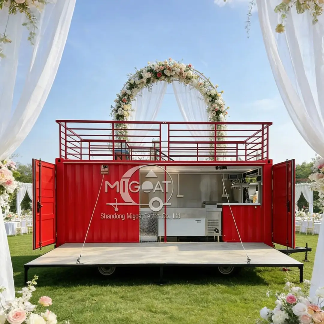 

Food Grade Stainless Steel Mobile Kitchen Container Truck for Catering And Event Business with Serving Platform