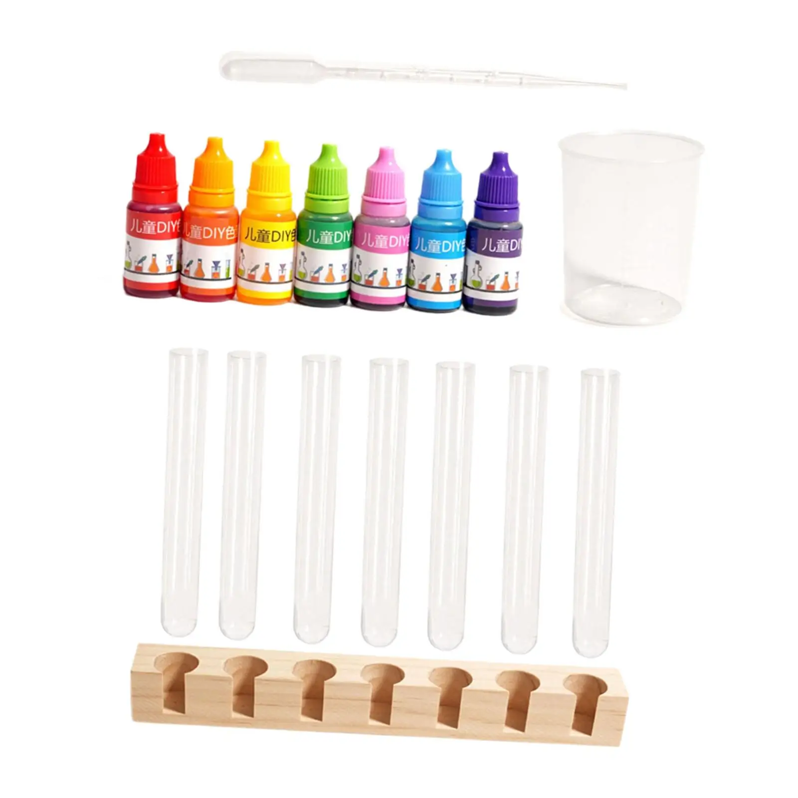 Kit de ciências de química tubos tubo de ensaio colorido brinquedo colorido para meninos meninas 3-12