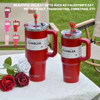 WATERSY 30oz/40oz Tumbler with Handle & Straw, Leak-proof Insulated Cup, 304 Stainless Steel Vacuum Travel Mug for Car, Sport