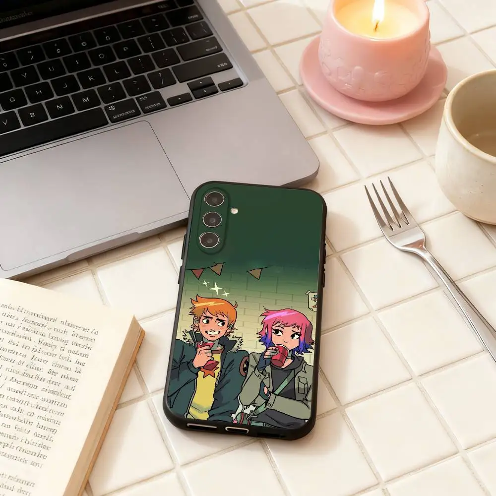Custodia per telefono S-Scott Pilgrim per Samsung Galaxy A73, A72, A71, A70, A53, A52, A51, Altri Soft Black Shell