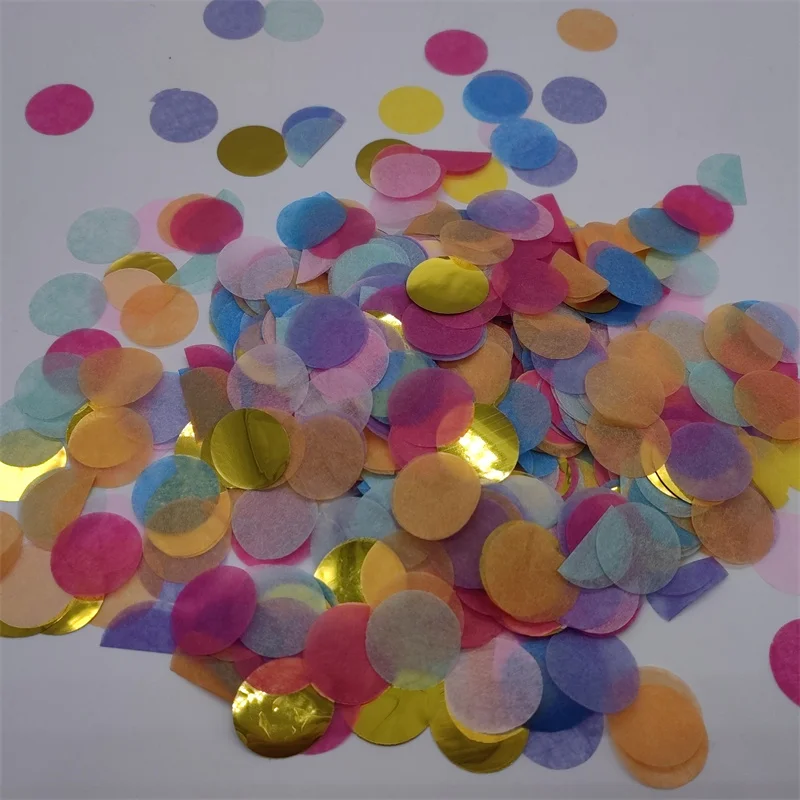 

20g/Bag Rainbow Round Tissue Paper Confetti Wedding Birthday Party Flower PetalsFestive Atmosphere Bobo Balloon Gift Box Filling