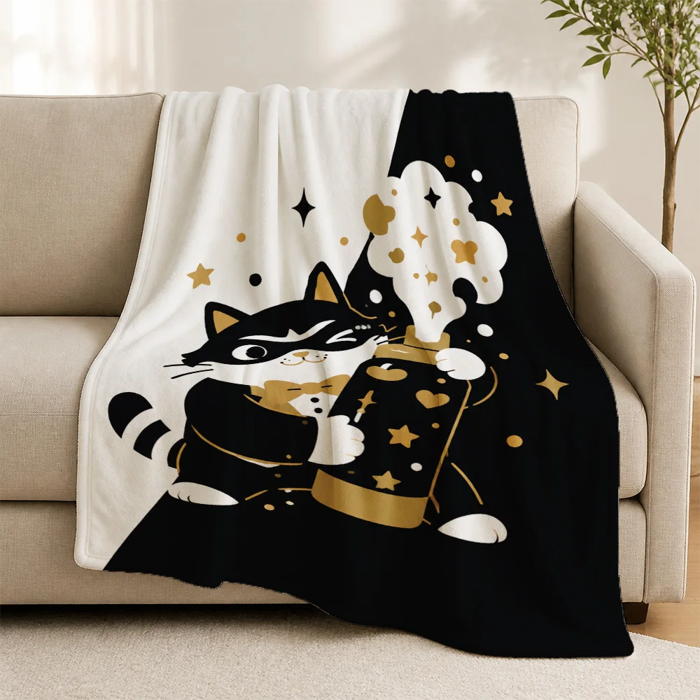 Cozy Cat Lover Throw Blanket Sofa Decor Plush Fleece Gift for Her Home Accent Throw Nap Bed Cushion