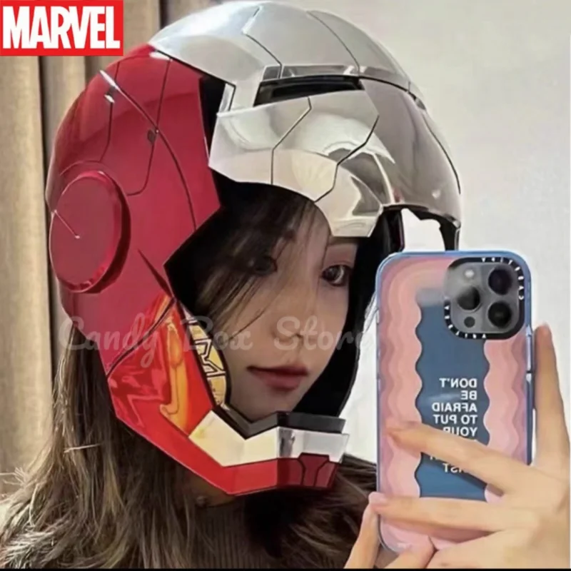 

1:1 Iron Man Helmet Mk5 Mk50 Avengers War Machine Cosplay Electric Open Close English Voice Remote Control Toys Christmas Gifts