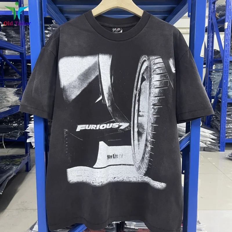 

Saint SEE YOU AGAIN Fast & Furious 7 Printed Washed Round Neck Mens Womens Summer Short Sleeve T-Shirt Tops