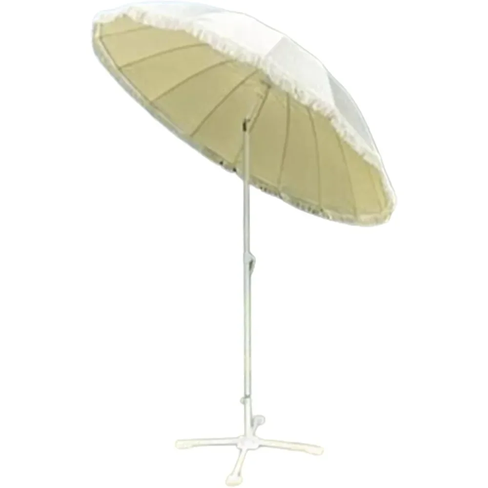 

Garden Umbrella Portable Patio Umbrella Lightweight Outdoor Umbrellas Cotton Surface Umbrella Round Parasol with Steel Pole
