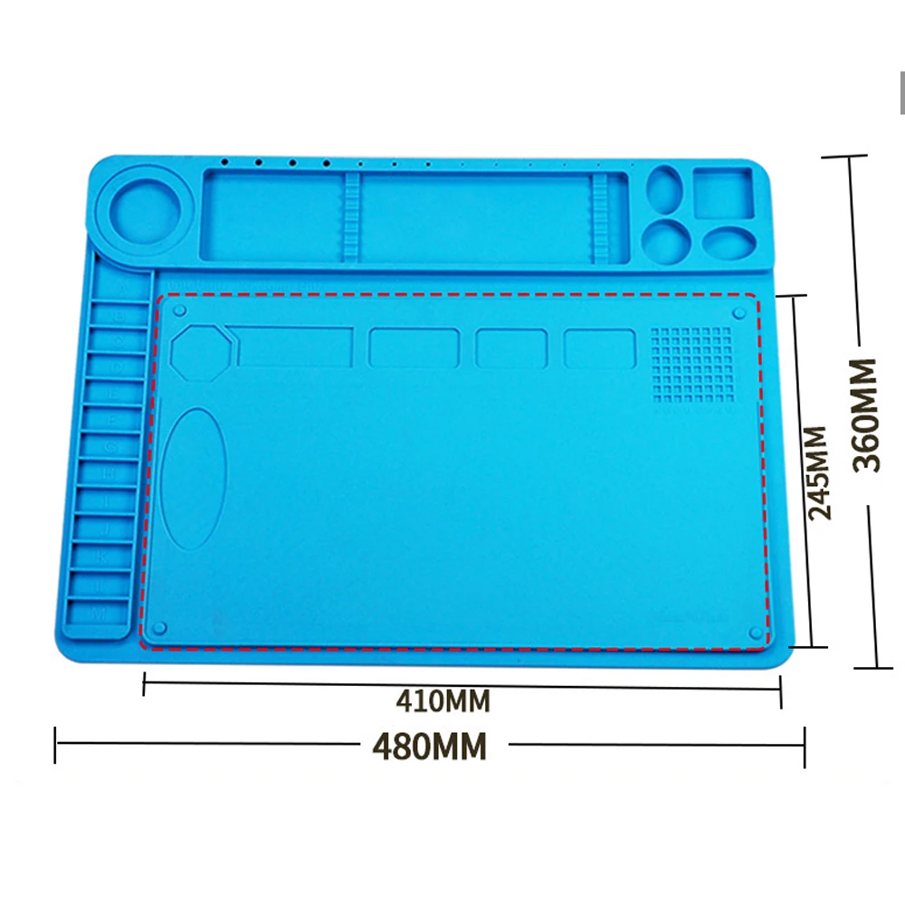 2 in 1Soldering Station Mat Silicone Work Mat Heat Resistant 932°F Anti-Static Magnetic Pad Electronic Phone Laptop Watch Repair