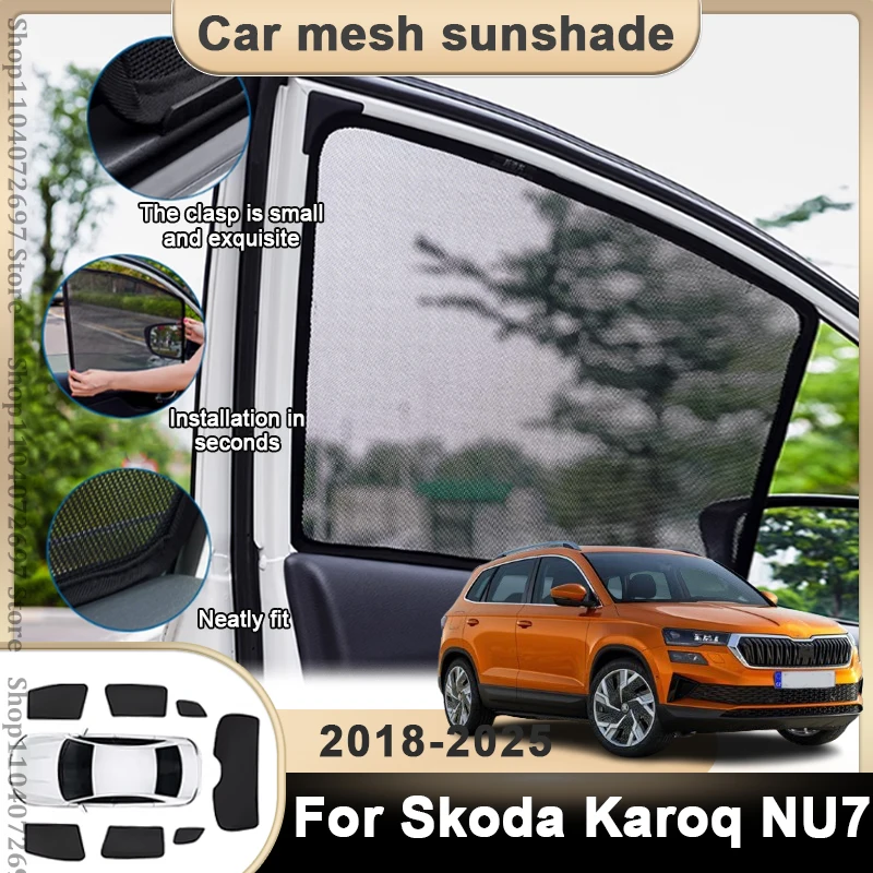 

Magnetic Car Sunshade For Skoda Karoq NU7 2018-2025 Windshield Sunshade Cover Protector Front Side Window Privacy Blind Parts