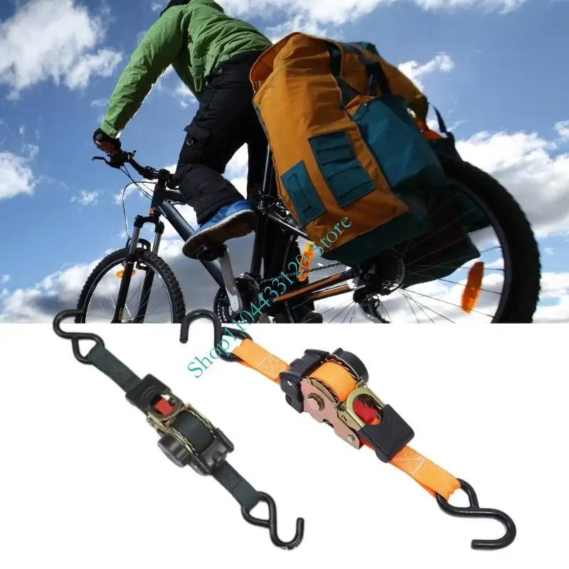 

0XXD Automatic Ratchet Straps 2M Length 220lbs Load Bearing Capacity For Motorcycle Luggage Vehicle Cargo Secure Fastening