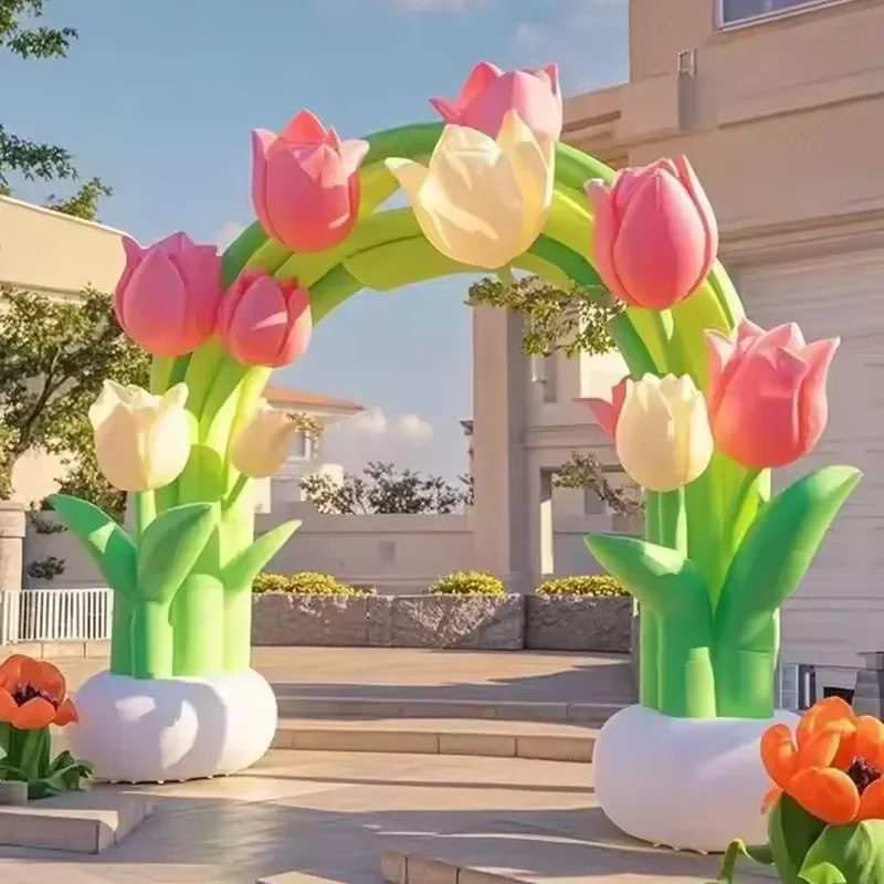 Giant Inflatable Flower Arch for Business Events Customizable Size Color Easy Installation True Beauty Design with 1 Year