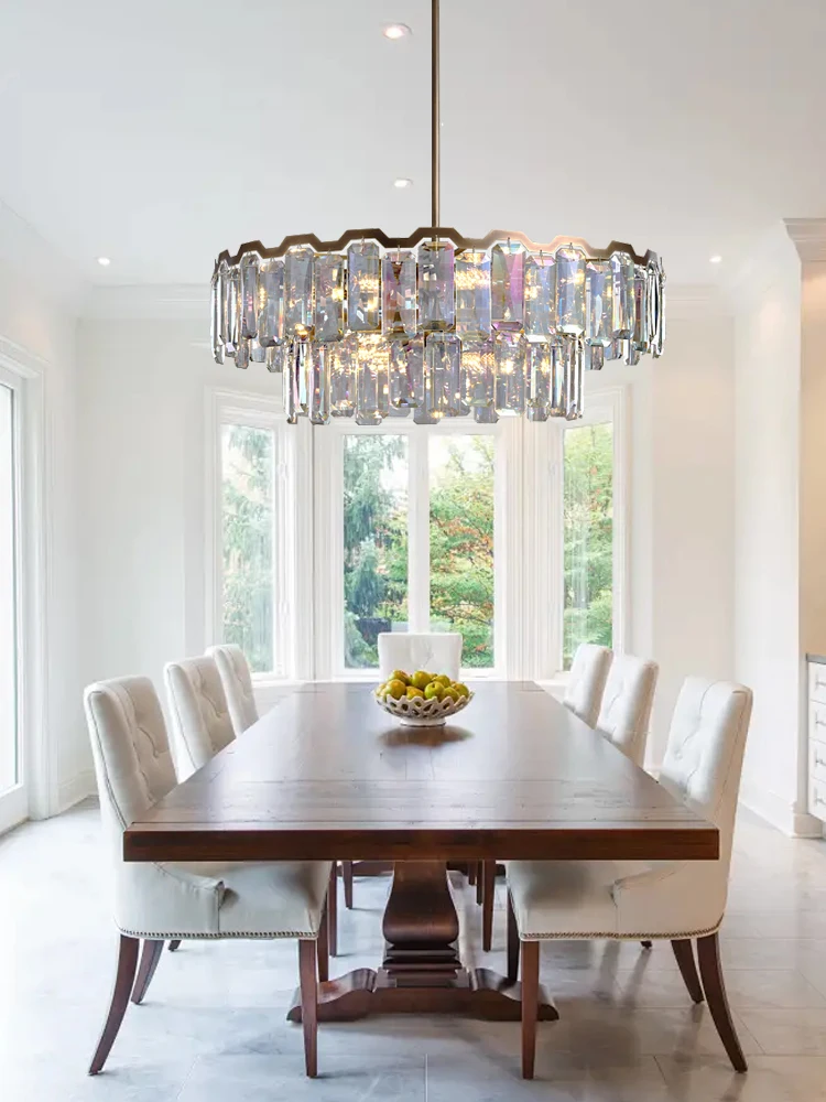 

Get this Long Colorful K9 Crystal Pendant Light for Dining Room Decoration Bar Kitchen Island Decor Luxury Classic Lamp Lustres