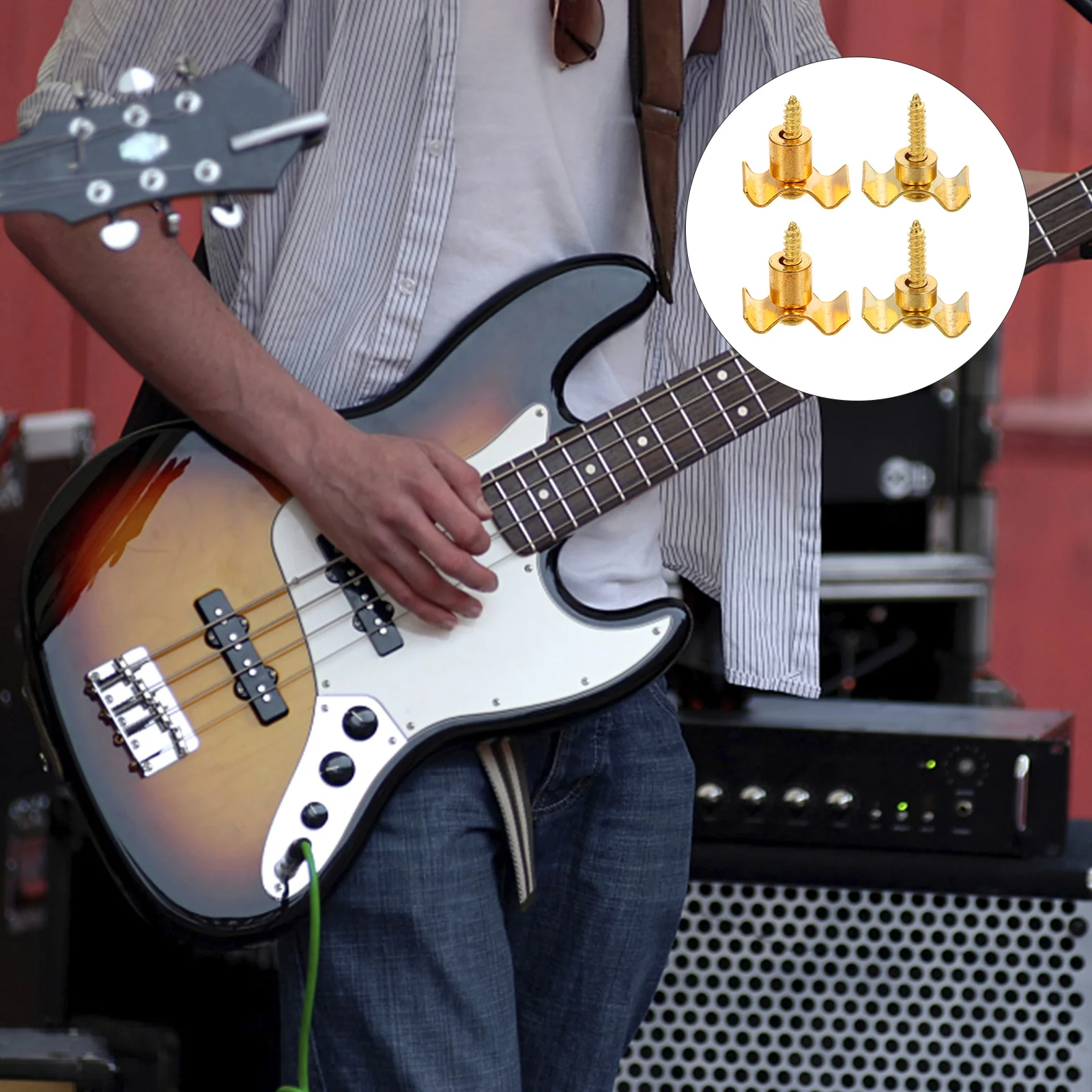 

4 set Guitar String Tree Metal Retainer For Electric Guitar Parts Roller Guides Kit Durable String Protection Accessory