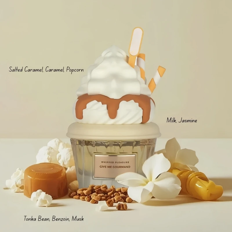 Whipped Pleasure Eau de Parfum، مجموعة Give Me Gourmand، شكل بخاخ، 75 مل، كريمة مخفوقة، رائحة الكراميل والفانيليا، تدوم طويلاً #4