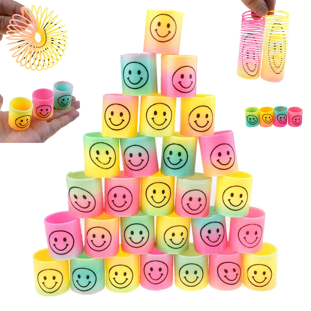 

12-36PCS Rainbow Magic Springs Circle Toys Children Birthday Party Favors Giveaway Gifts Souvenir Kindergarten Guest Gifts