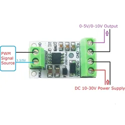 2PCS PW2VB01 PWM to DAC Converter Input Pulse Signal Output 0-5V/0-10V Voltage Analog for Arduino UNO MEGA2560 PLC NodeMCU