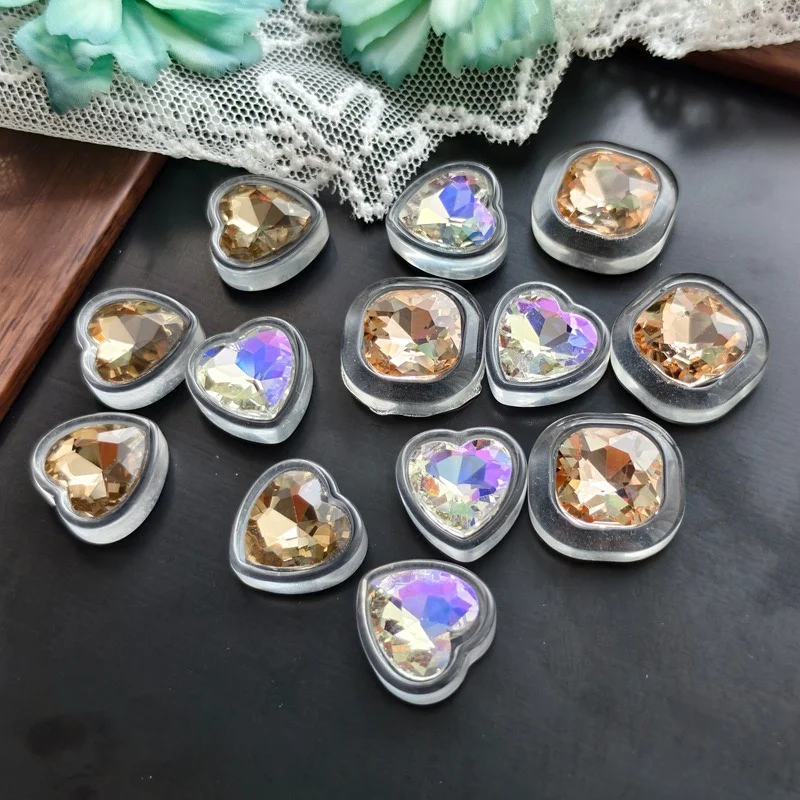 Summer syle 50pcs/lot color print geometry square hearts shape resin cabochon beads diy jewelry garment hair accessory