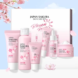 Nuovo 6 pz/set LAIKOU Sakura set per la cura della pelle crema per il viso siero Toner detergente per il viso crema per gli occhi crema per gli occhi prodotti per la cura della pelle del viso