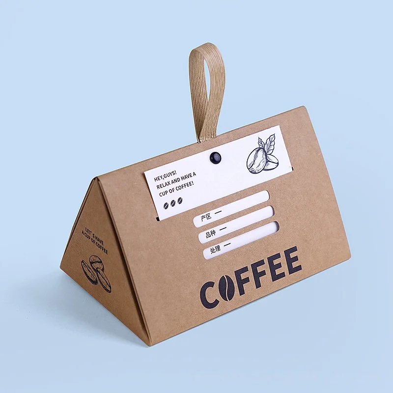 12/20pcs coffee themed pyramid boxes with handle paper gift bags for small gifts corporate events and retail display - view 3