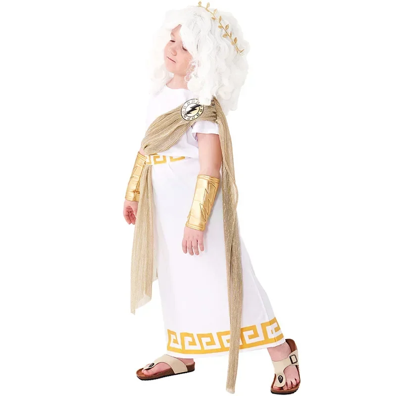 2024 New Arrival Halloween Caesar Greek Costume For Child Boys Zeus Costume M17