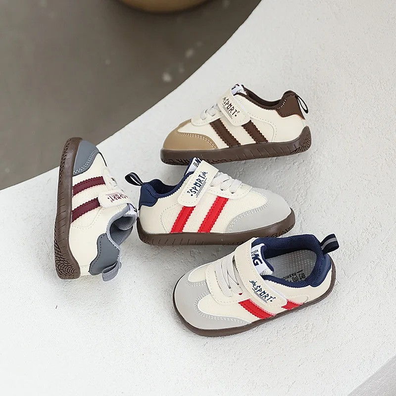 

Детская повседневная обувь, кроссовки, разноцветные осенние кроссовки из искусственной кожи для детей, противоскользящие дышащие синие, серые, размер 17-26