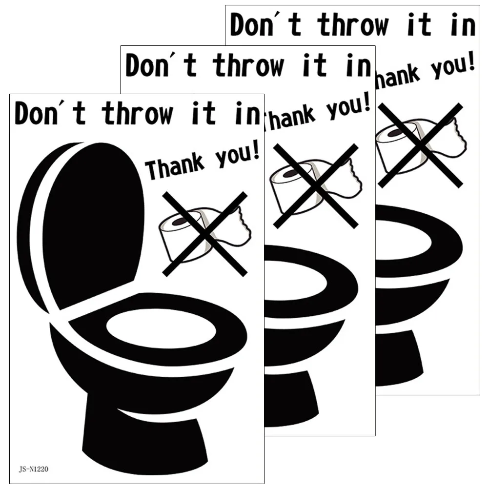 

3pcs PVC Toilet Seat Cover Sticker Decal Waterproof Self-Adhesive Creative Design Bathroom Wall Window Decorative Art Stickers