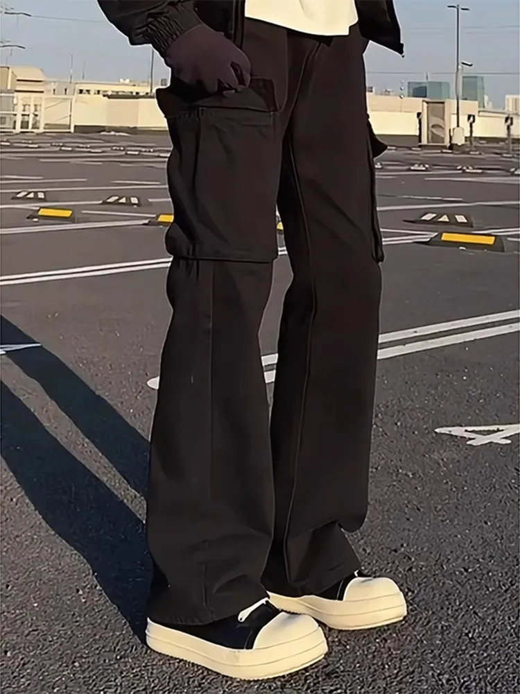 

Мужские рабочие брюки American High Street с большими карманами, прямые, зауженные, повседневные, для осени и зимы, в стиле Cleanfit, трендовые