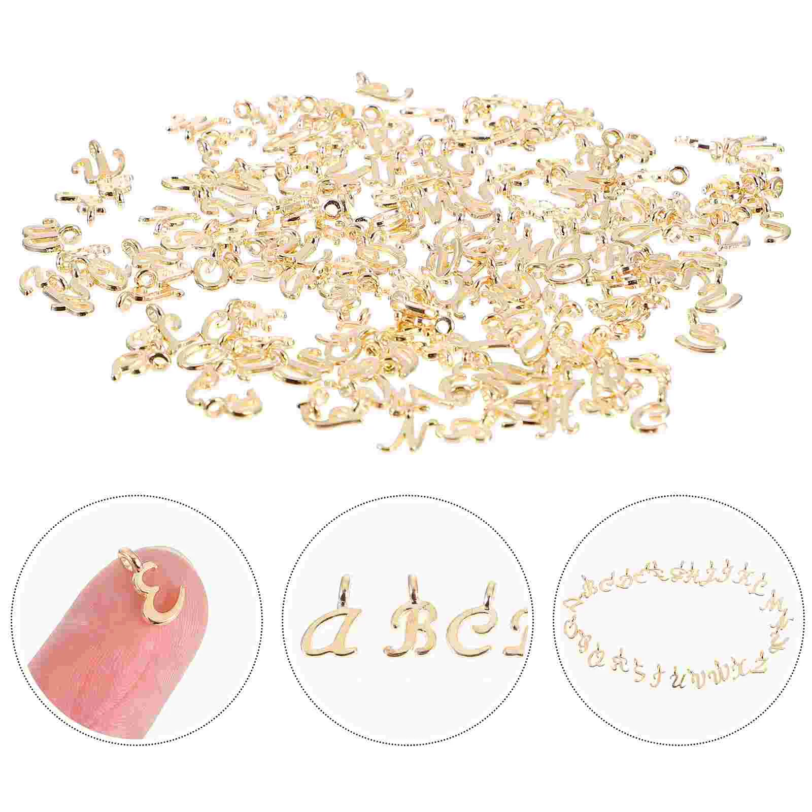 156 Pcs Letter Accessory Pendant Alphabet Beads Charm Bracelets Necklace Charms Jewelry Accessories
