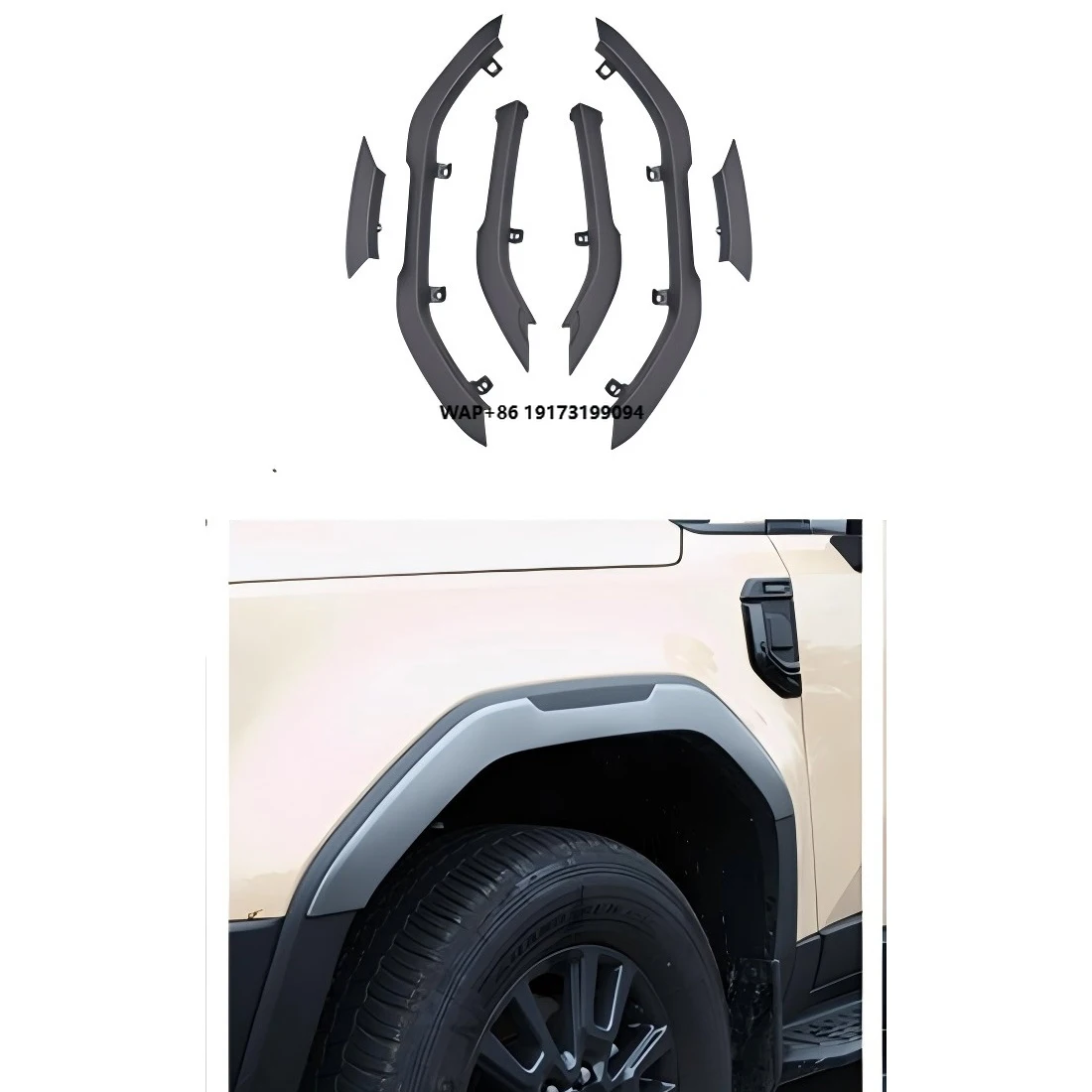 

For Land Cruiser Prado LC250 FJ 250 2024 Wheel Arch Eyebrow Anti-Collision Corner Strips Rubber