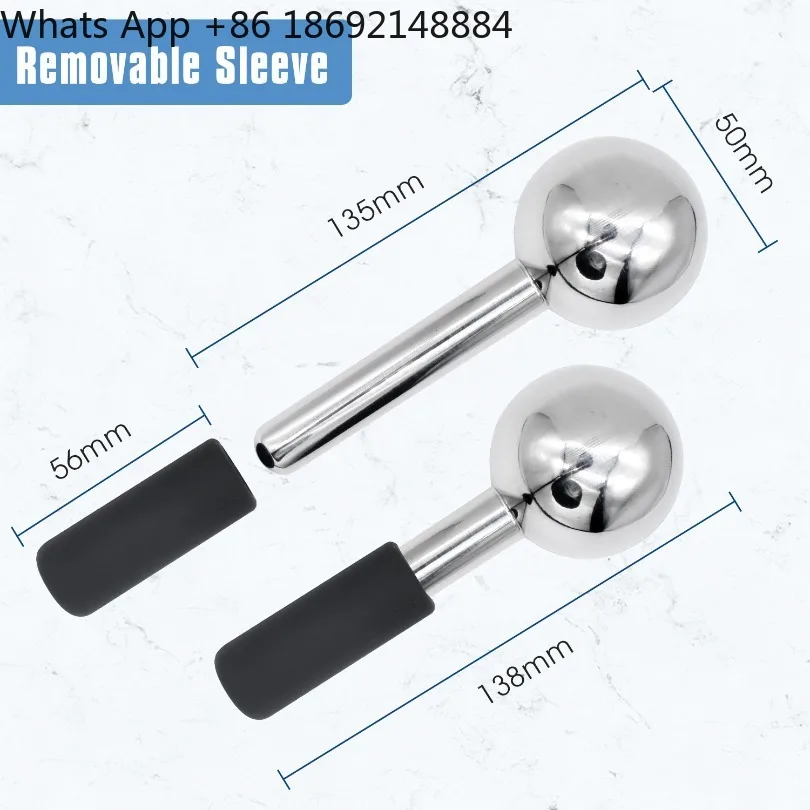 Stainless steel ice muscle ice wave ball, facial cold compress ice beauty massager