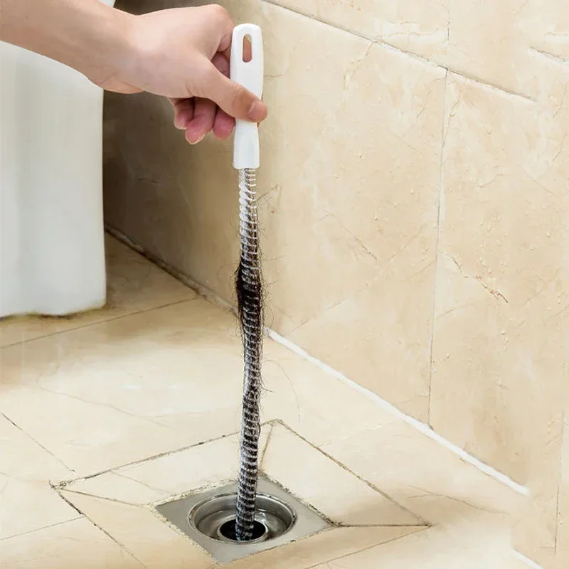 

45cm Pipe Unblocking Brush Bathroom Hair Sewer Cleaning Stick Kitchen Sink Drain Cleaner Flexible Dredge Hoom Cleaning Tools