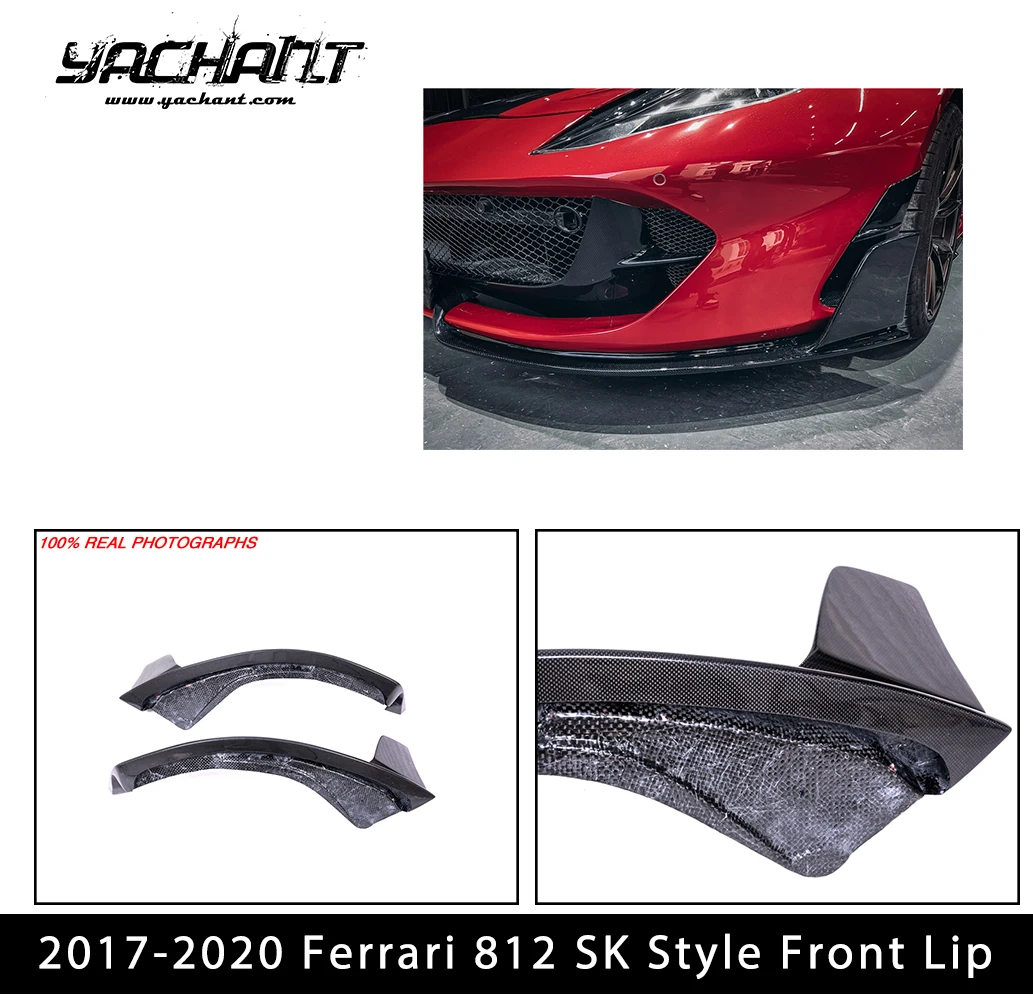 

Car-Styling Plain Dry Carbon Fiber Front Lip SK Style Fit For 2017-2020 812 Suprafast