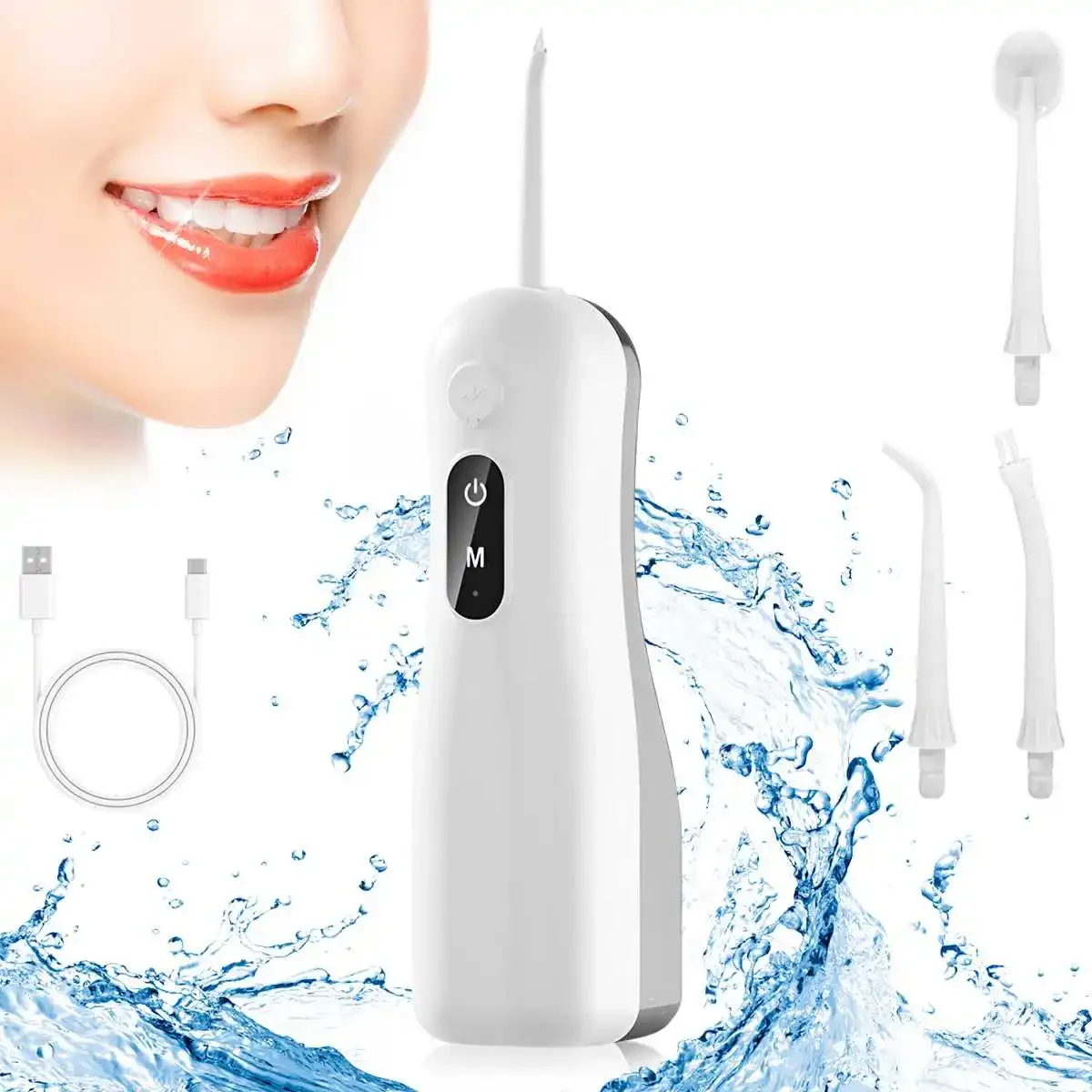 

New Electric Toothbrush, Portable Handheld Household Oral Cleaning Device, Large Water Tank, Dental Floss