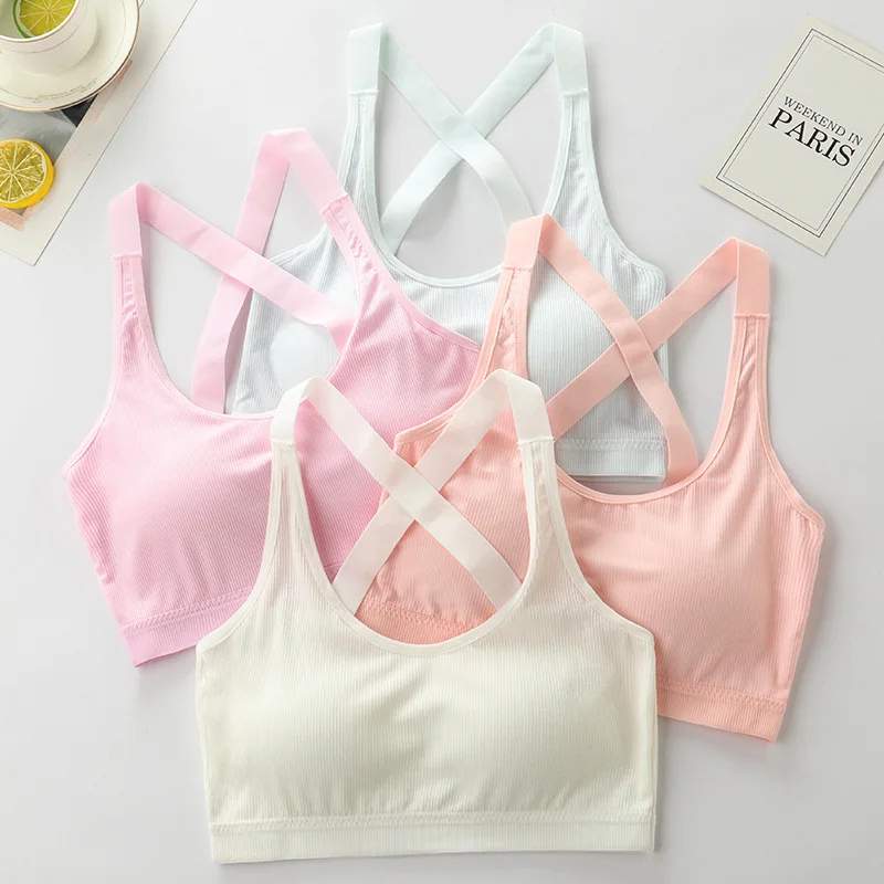 

Girls Bra Children Vest Breathable Underwear Teens Seamless Washable Sport Bras Soft Camisole Sujetadores Para Mujeres