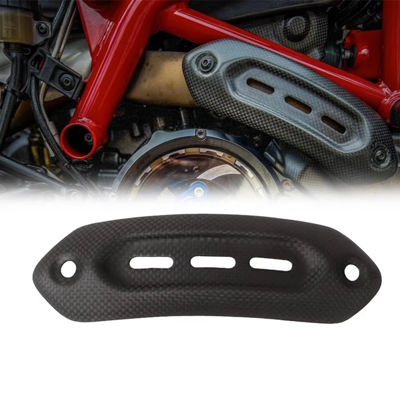 Real Carbon Fiber Motorcycle Accessories Exhaust Cover Protector Heatshield For DUCATI Hypermotard 950 939 821 RVE SP