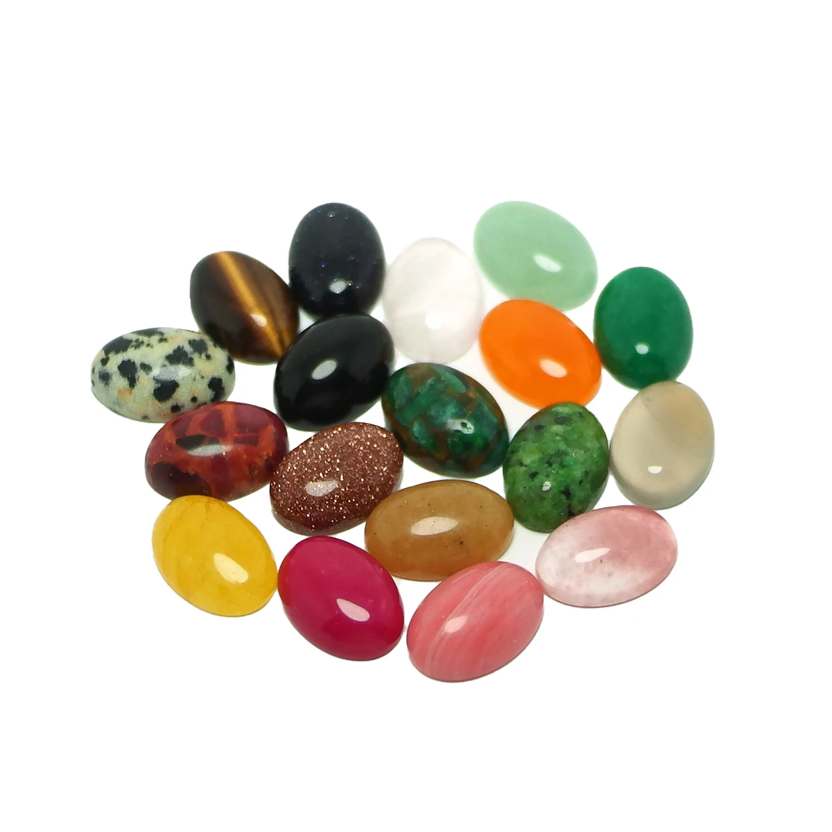 Oval Cabochon Stones,10x14mm Polished Flat Back Stone,Earring Jewelry Necklace Making,Pendant Accessories，Mix Random 10pcs
