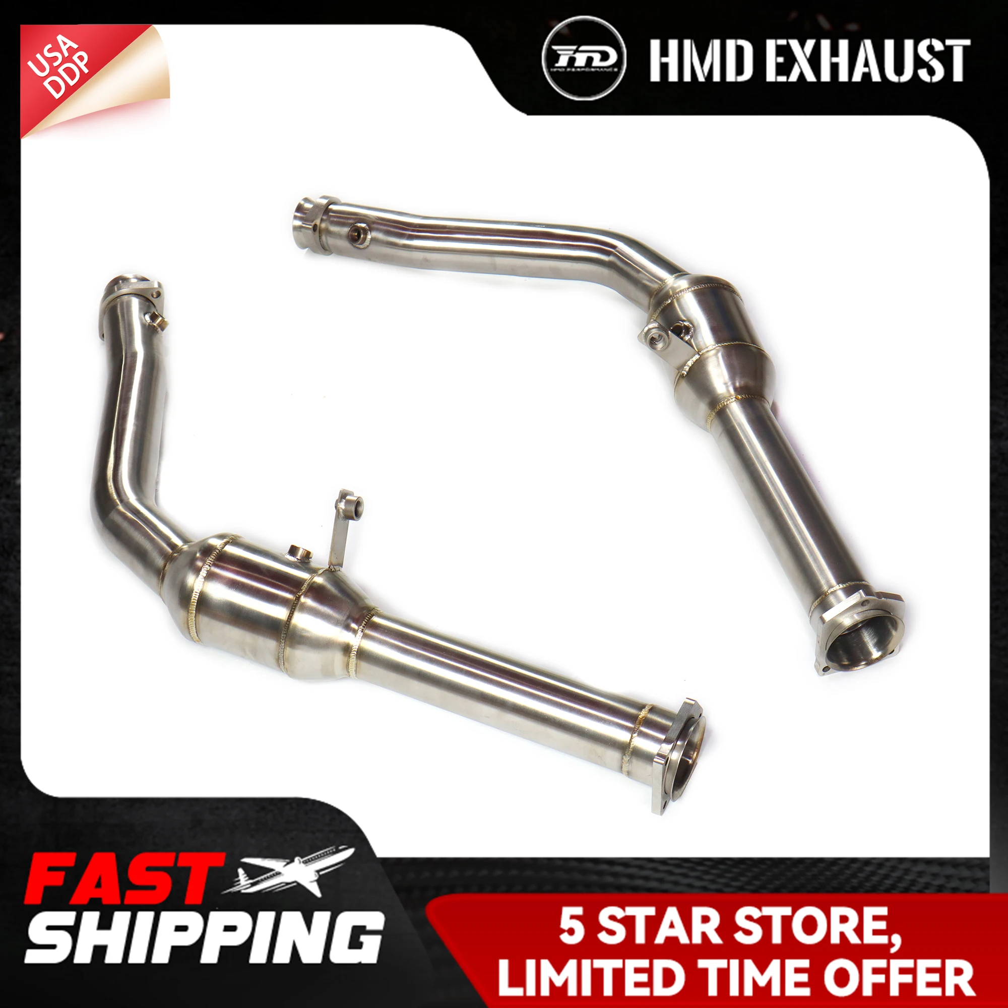 

HMD Exhaust pipe for Mercedes Benz G63 W463 High flow performance Extremely long warranty Downpipe