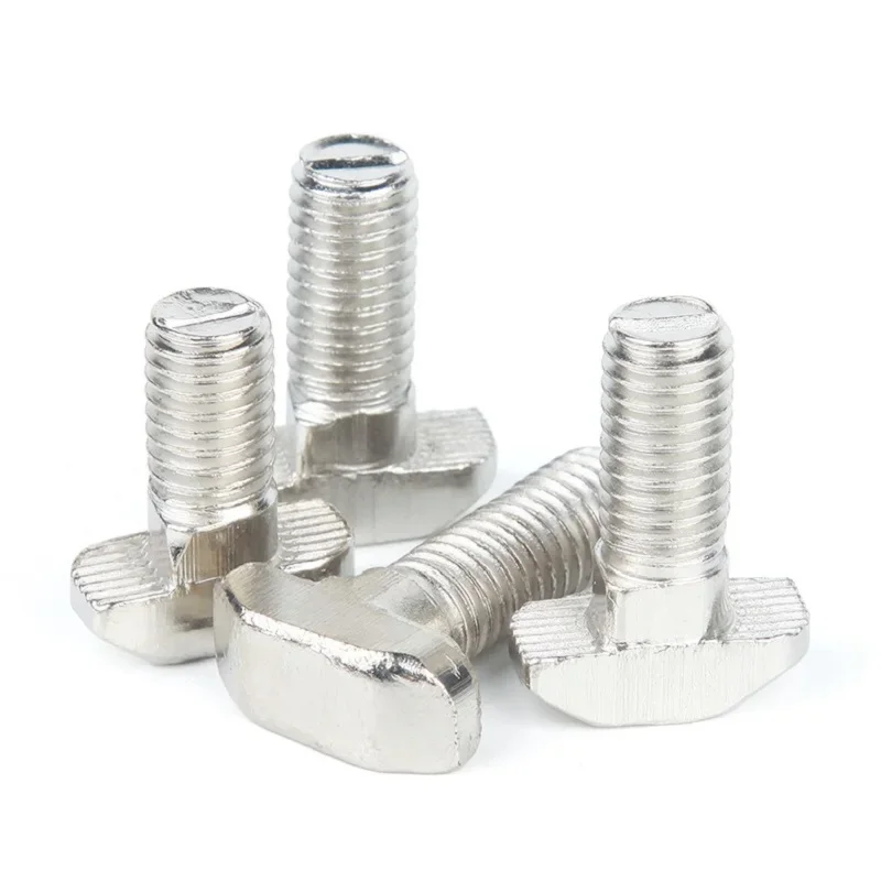 10pcs 2020/3030/4040/4545   M5M6M8 Hammer Head T Bolt Screw Nickel Plated For  Aluminum Profile