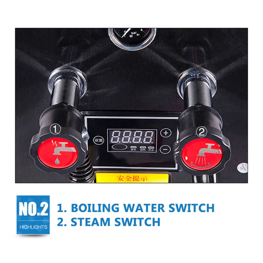 8л паровая машина для кипячения воды, молочная пена, молочный коктейль, пена, двойной дисплей, нержавеющая сталь, полностью автоматический магазин чая с молоком, коммерческий