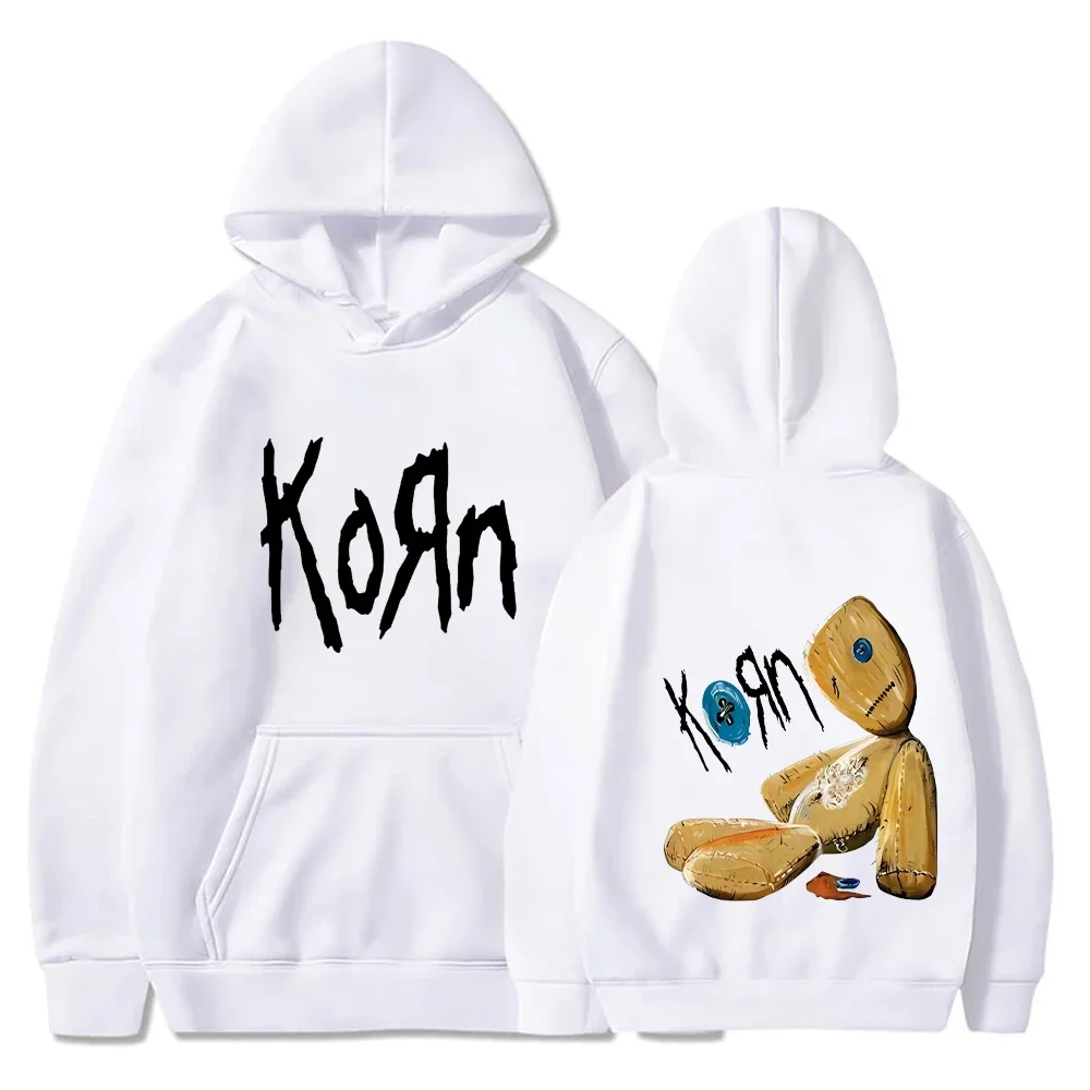 Korn Rock Band Hoodies Spring Autumn Pullover Men\'s Fashion Printed Hooded Sweatshirt Loose Casual Daily Streetwear Sweater Tops