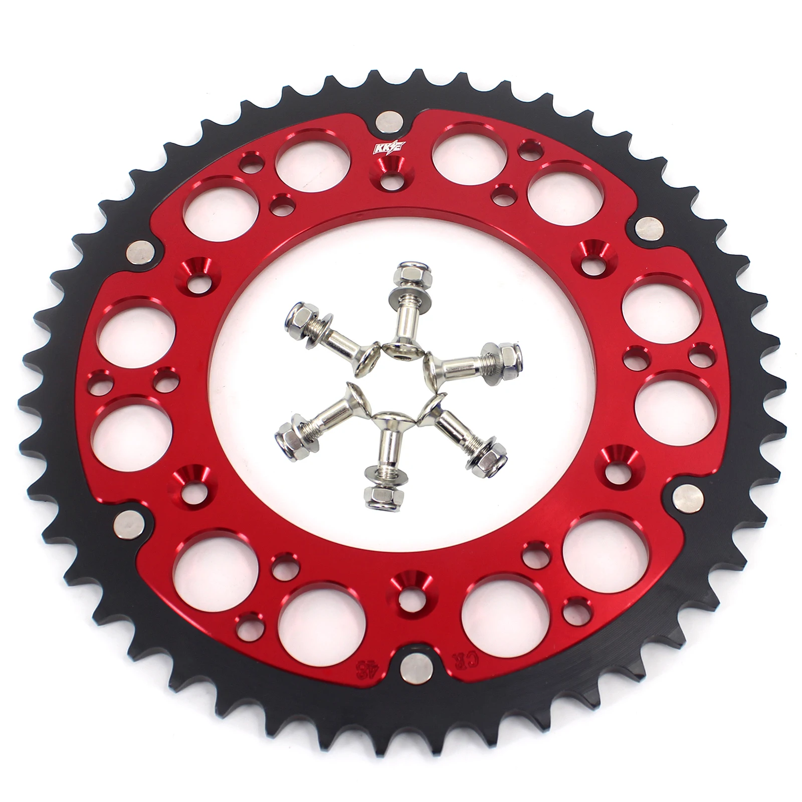 KKE Dirt Bike Motorcycle CNC Aluminium 520 Chain Sprocket Compatible with HONDA CRF125R/250R CRF250X CRF450X 44T 46T 48-52T