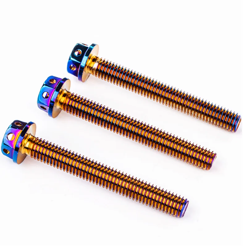 Screw Bolt M8 M6 X12 15 20 25 30 35 40 45 50 55 60 65mm Alloy Steel Titanium Plating Taper Head Screw for Bicycle Stem Seatpost