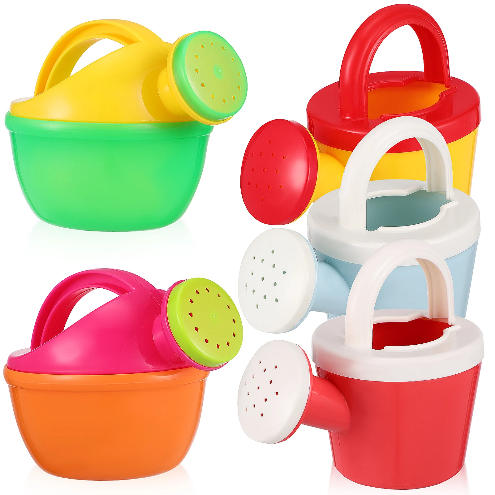

5 Pcs Kids Watering Can Set Children Beach Toys Plastic Small Round Random Color Lightweight For Plants Flowers Outdoor Sand