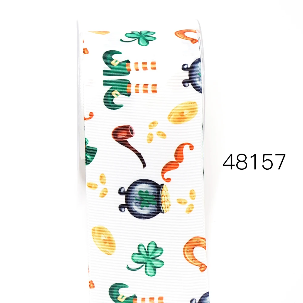 DIY St. Patrick Day Printed Grosgrain Ribbon For Craft Supplies Sewing Accessories 5 Yards, Planar Resins Mold 10 Pieces. 48126