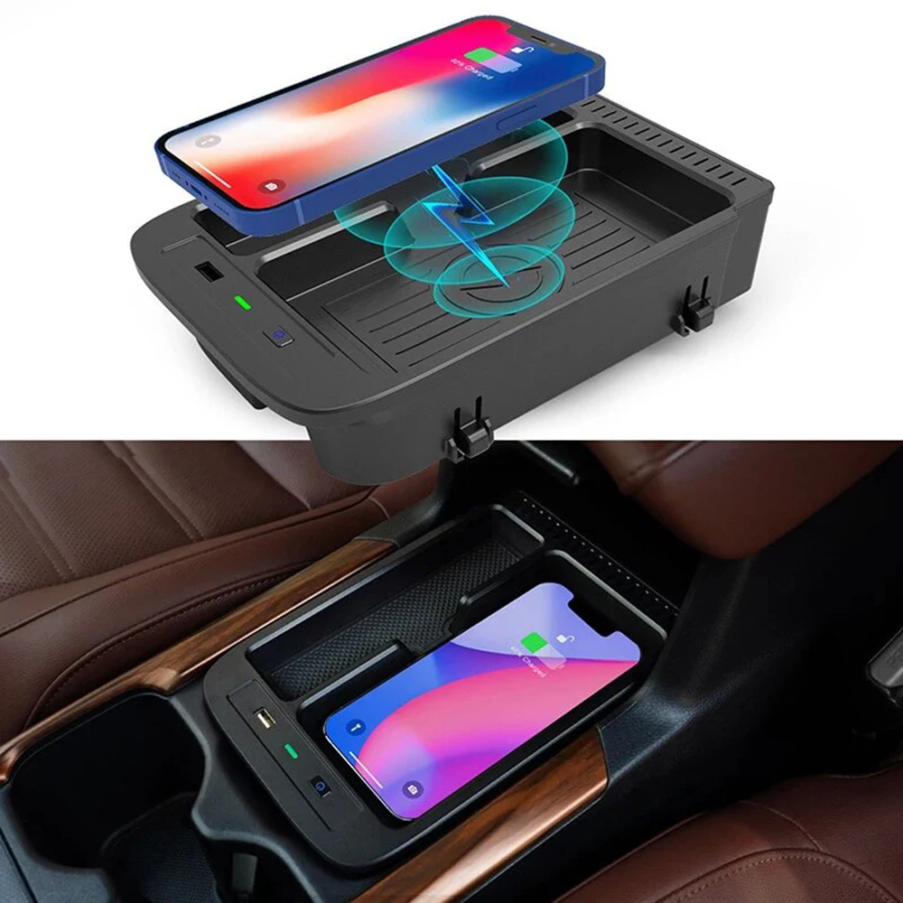 Fast Charging Center Console Pad Trim Mobile Phone For Honda CRV CR-V 2017-2022 Car Plate Accessories Wireless Interface Charger